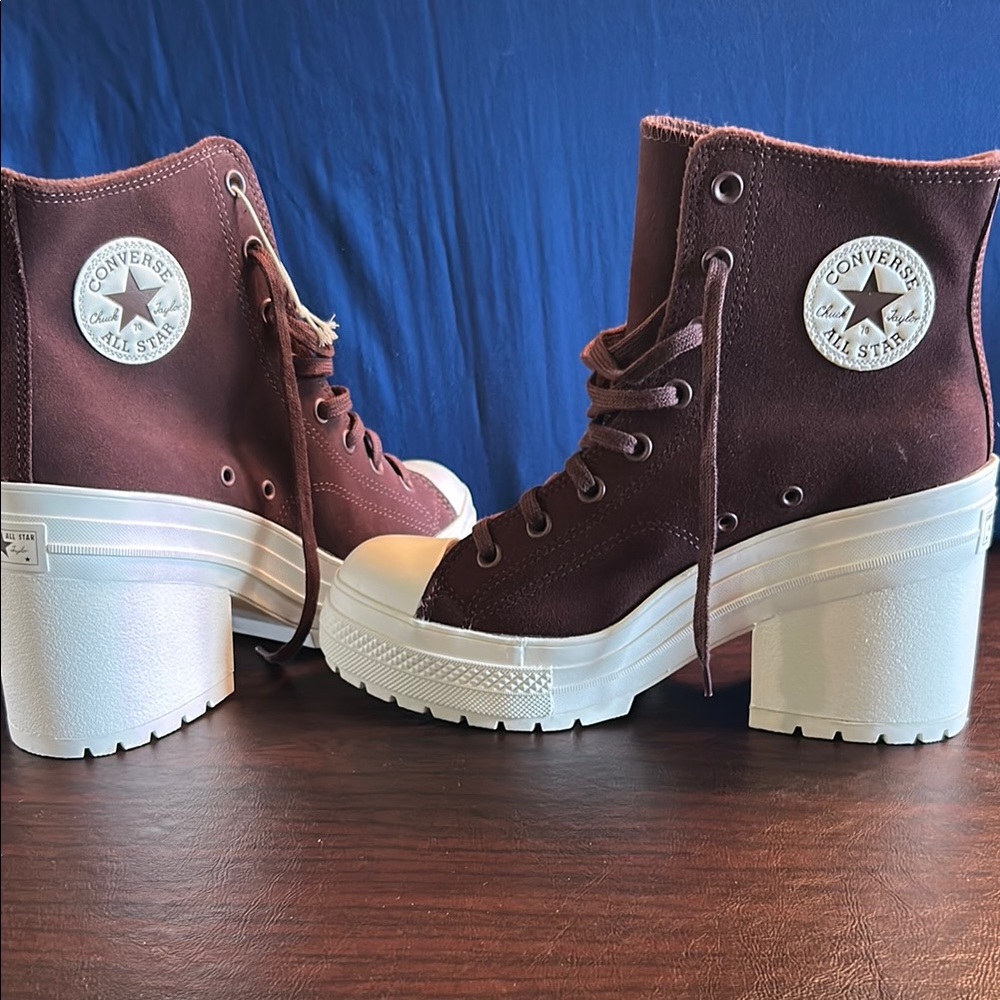 Converse Women's Brown Lace-Up Platform Boots